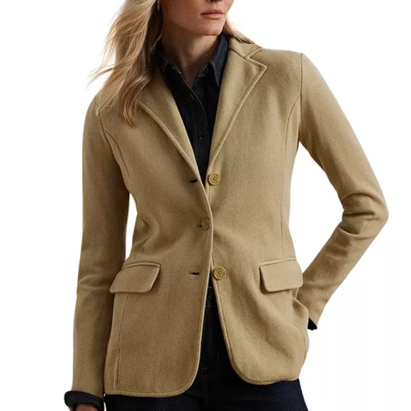 LAUREN RALPH LAUREN Sweater Knit Cotton Blend Blazer CURRENT FALL Collection, M - Picture 1 of 16